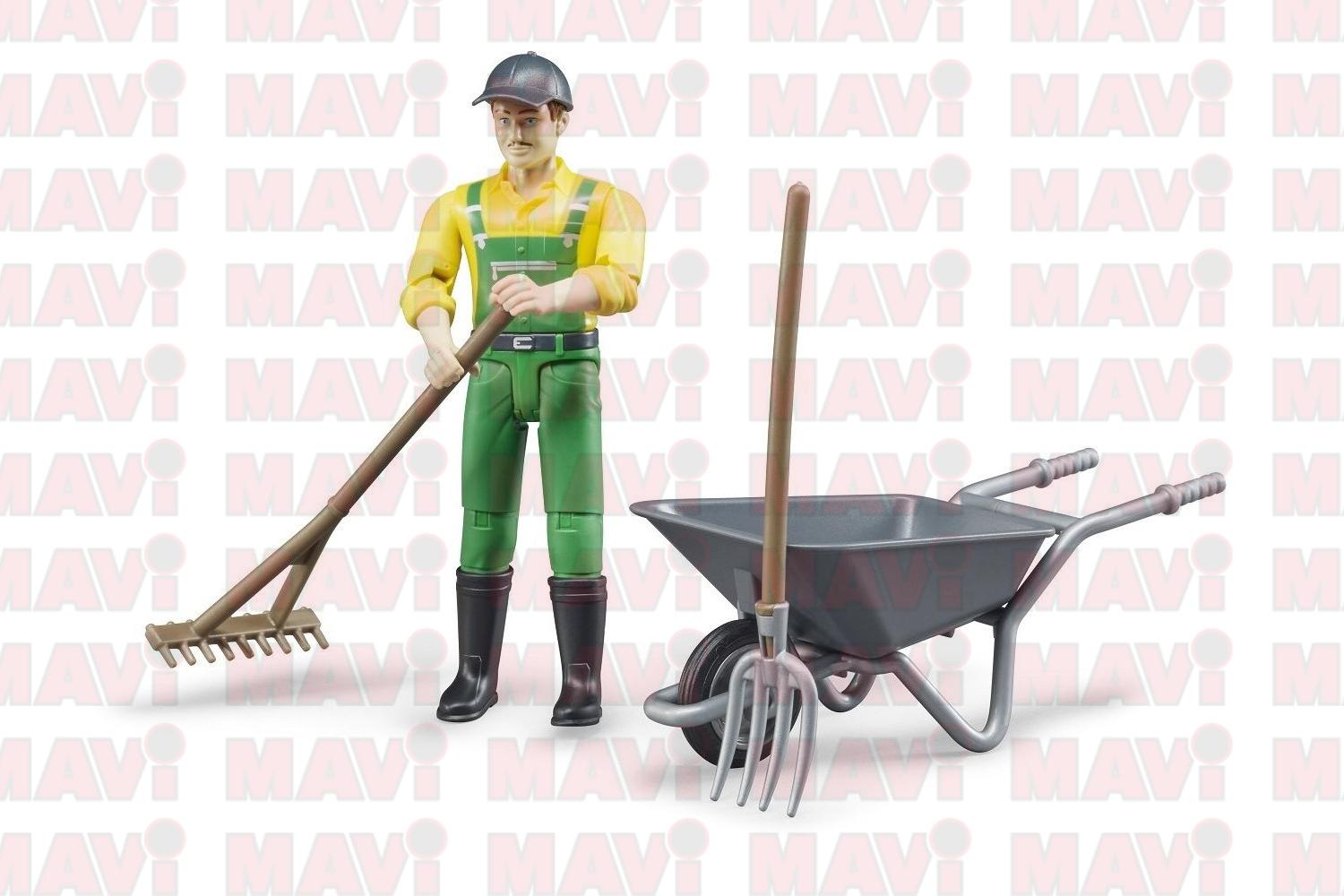 Jucarie Bruder, set figurina agricultor cu accesorii # 62610