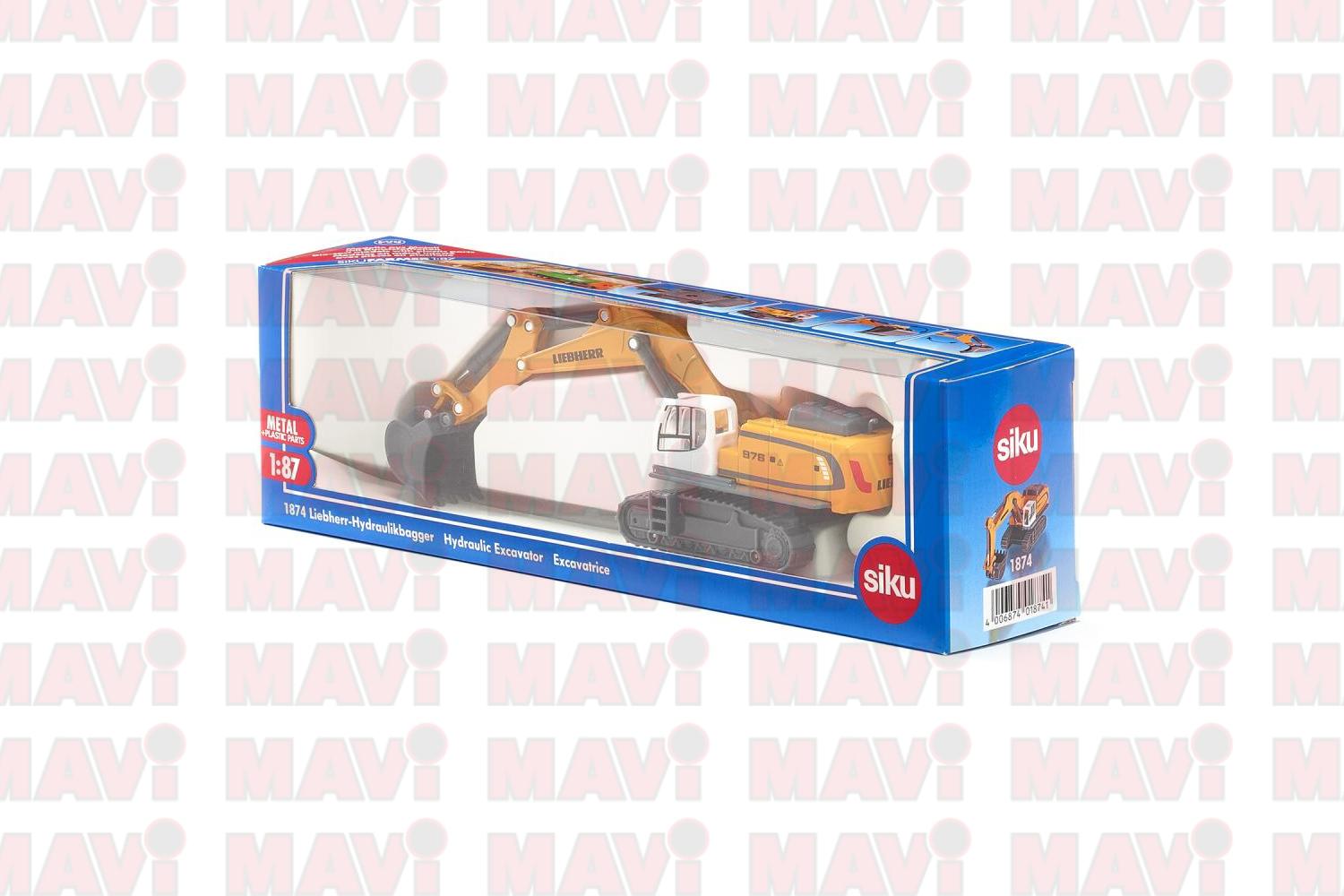 Jucarie Siku, excavator hidraulic Liebherr, 1:87, 145x53x72 mm # 1874