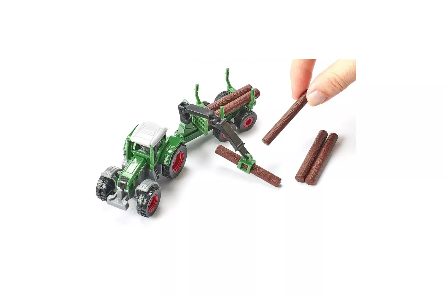 Jucarie Siku, tractor cu remorca forestiera, 1:87, 147x38x96 mm # 1645