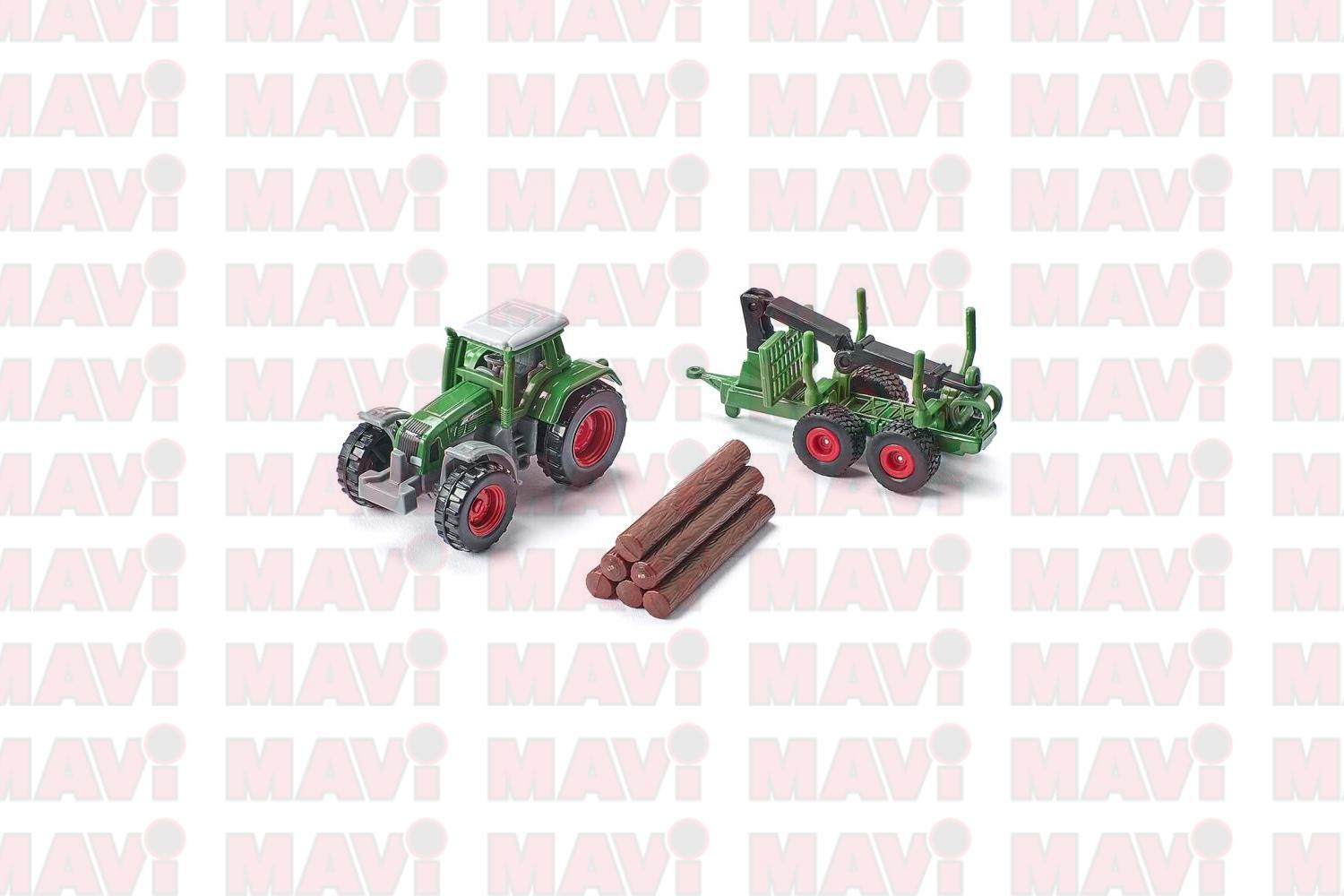 Jucarie Siku, tractor cu remorca forestiera, 1:87, 147x38x96 mm # 1645