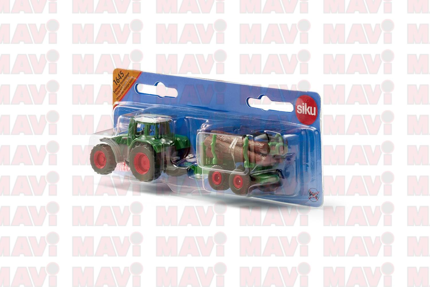 Jucarie Siku, tractor cu remorca forestiera, 1:87, 147x38x96 mm # 1645