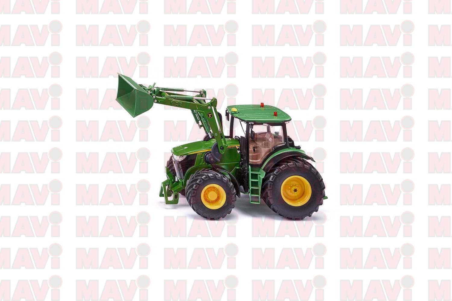 Jucarie Siku tractor John Deere 7310R, cu incarcator frontal si aplicatie pentru control cu Bluetooth 1:32, 220x90x130 mm # 6792