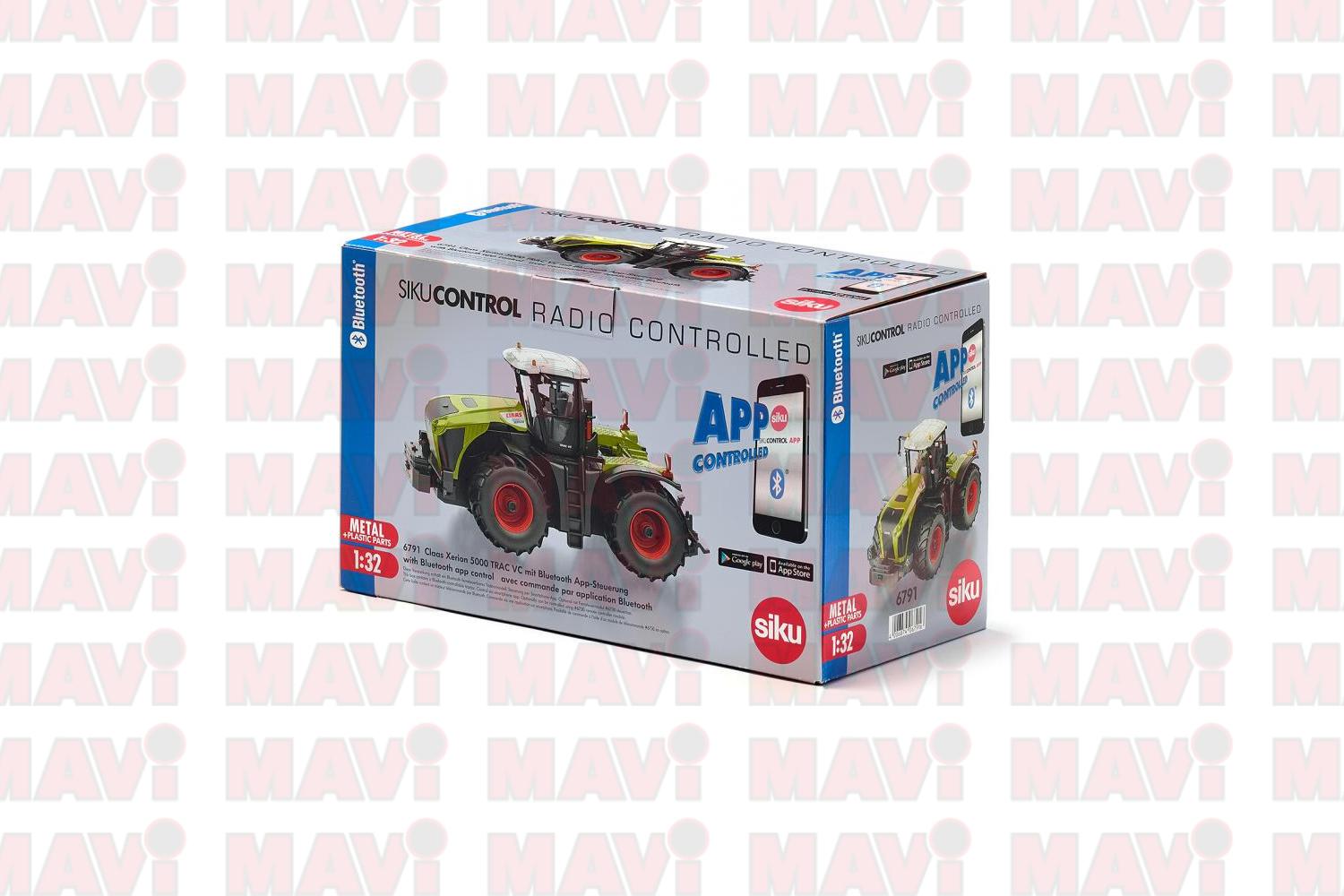 Jucarie Siku, tractor Claas Xerion 5000 Trac Vc cu aplicatie pentru control prin Bluetooth, 1:50, 256x111x128 mm # 6791