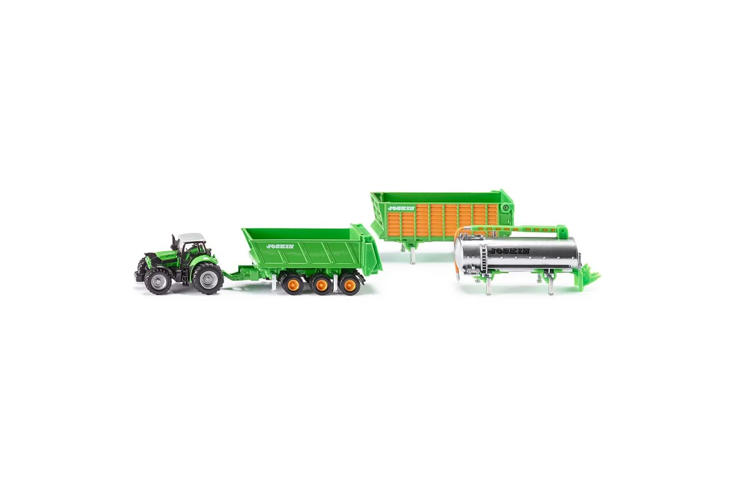 Jucarie Siku tractor Deutz Fahr cu remorca Joskin 1:87, 185x34x42 mm # 1848