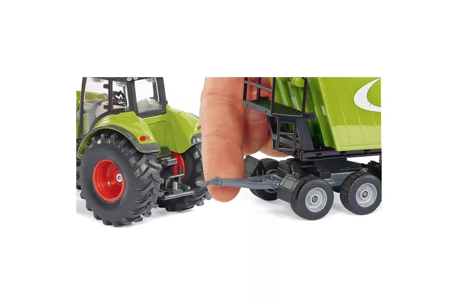 Jucarie Siku, tractor cu incarcator frontal si remorca, 1:50, 420x115x65 mm # 1949