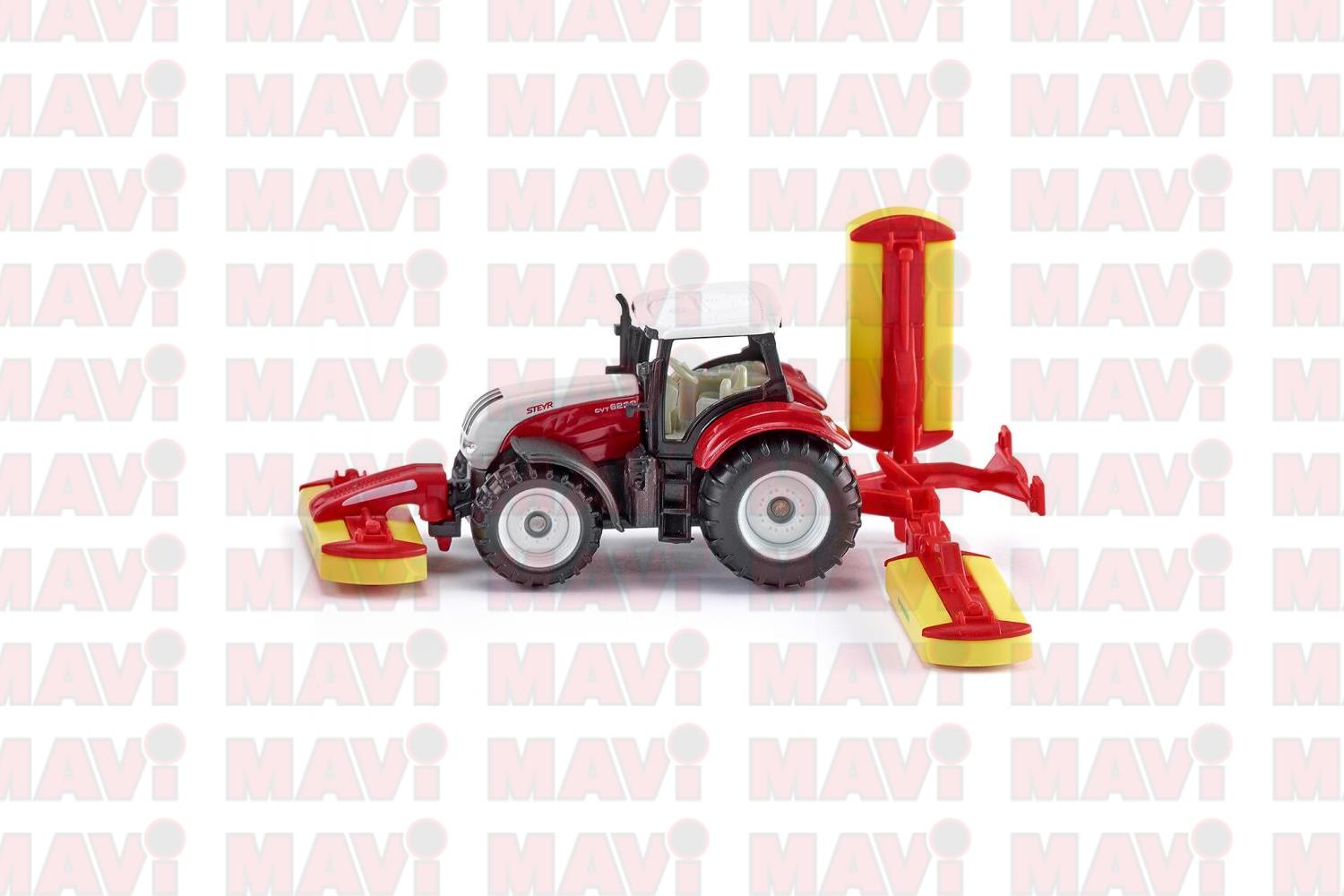 Jucarie Siku, tractor Steyr cu cositoare Pottinger, 1:87, 170x35x45 mm # 1672