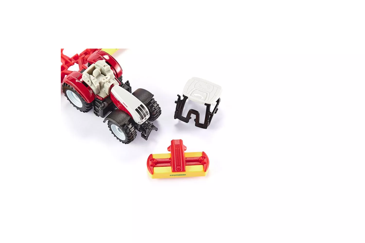 Jucarie Siku, tractor Steyr cu cositoare Pottinger, 1:87, 170x35x45 mm # 1672