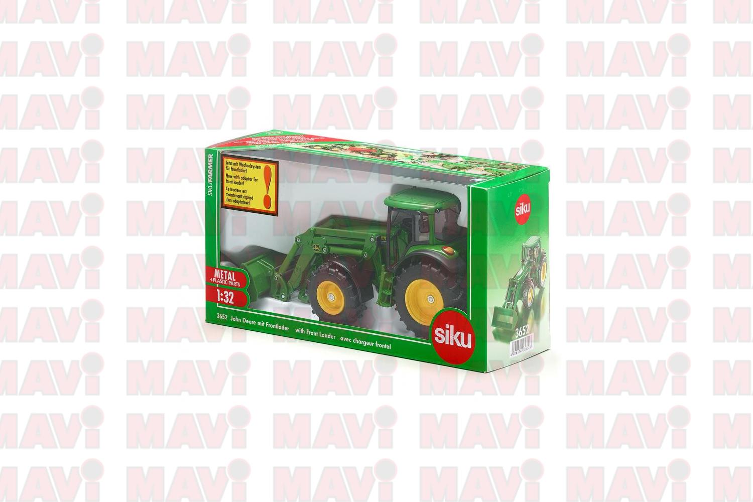 Jucarie Siku, tractor John Deere cu incarcator frontal, 1:32, 225x79x94 mm # 3652