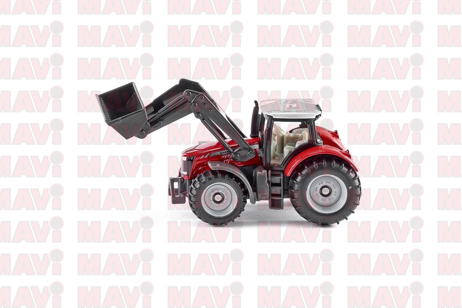 Jucarie Siku, tractor Massey Ferguson cu incarcator frontal, 1:87, 90x35x40 mm # 1484