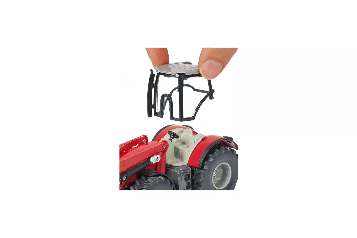 Jucarie Siku tractor Massey Ferguson cu incarcator frontal 1:50, 157x58x86 mm # 1985