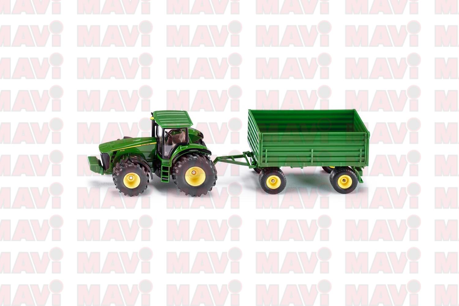 Jucarie Siku, tractor John Deere cu remorca, 1:50, 255x58x69 mm # 1953