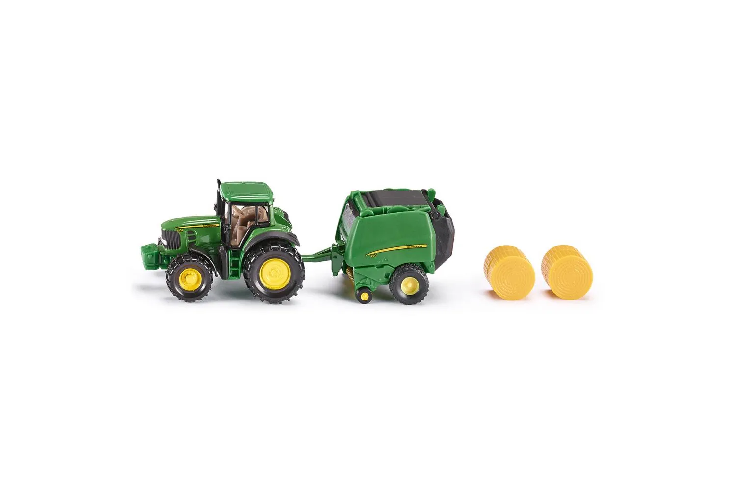 Jucarie Siku, tractor John Deere balotiera si baloti, 1:87, 190x78x40 mm # 1665