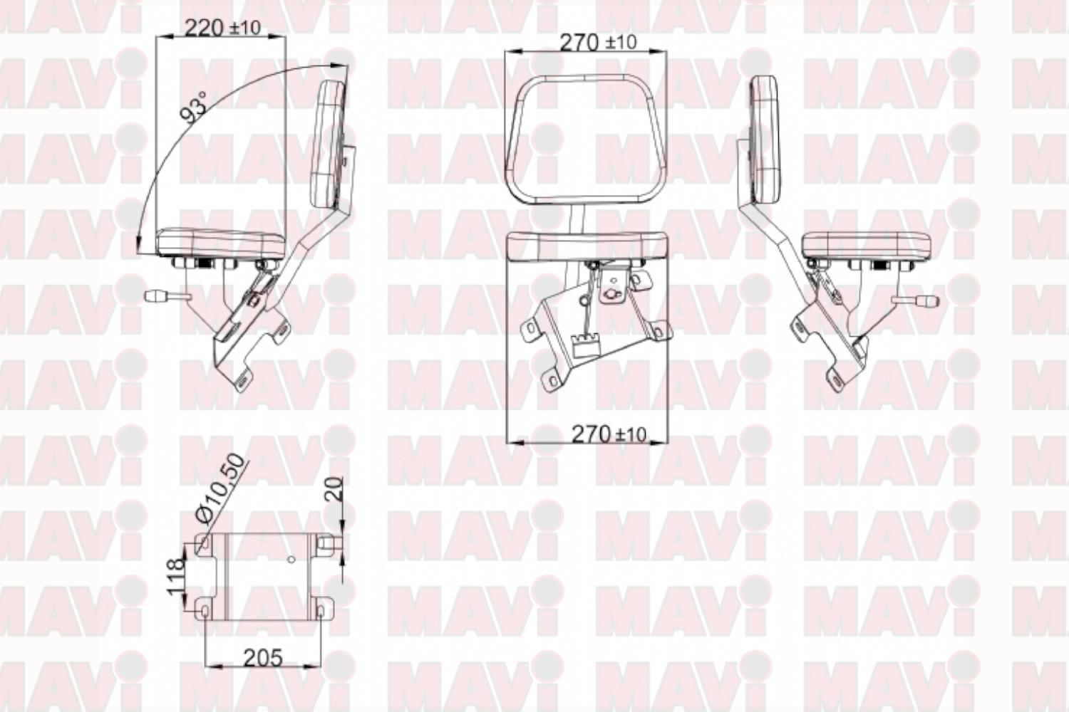 Scaun pasager pentru utilaj agricol / forestier / industrial # STP M9545K