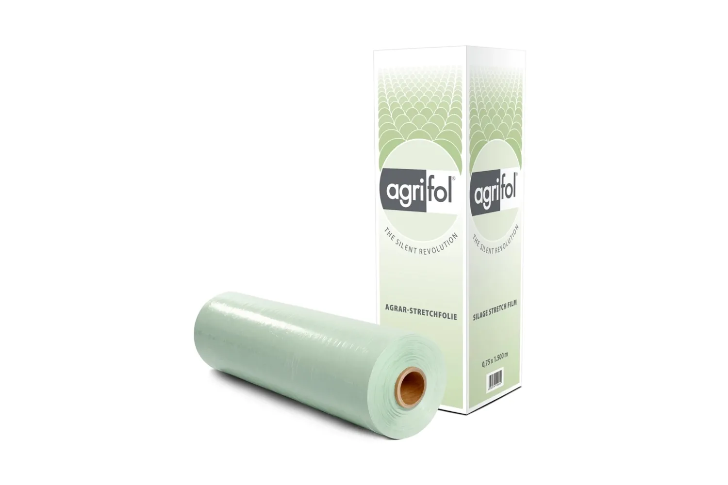 Folie verde de infoliat baloti, latime 0.50 m, lungime 1800 m, grosime 25 my