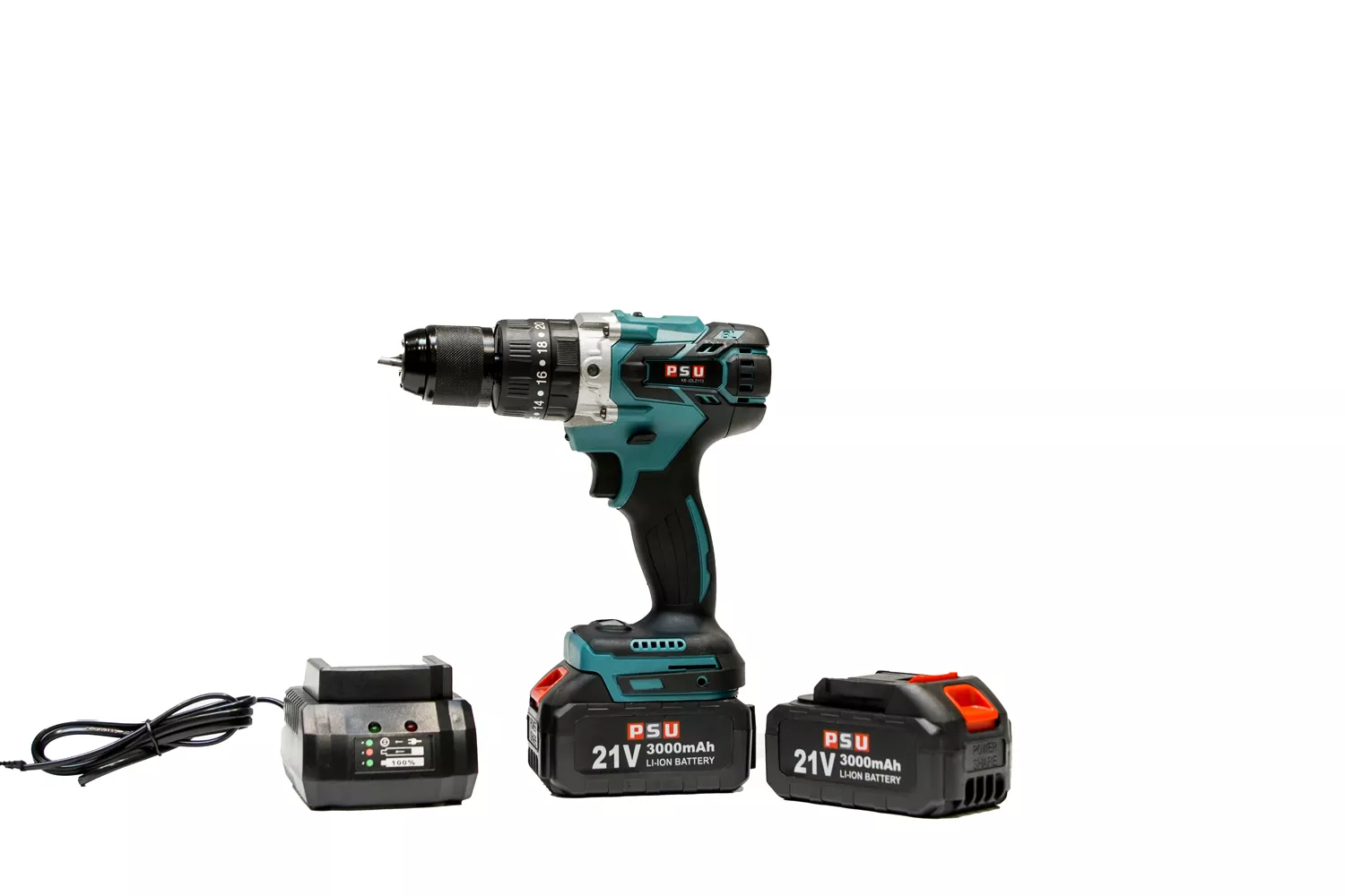 Mașină de înșurubat cu acumulator PSU #  KE–IDL2113, 21V, 65 NM, 3000 mAh