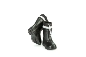 Cizme de copii, cu snur, din material EVA, Wellingtons, negru # 050K