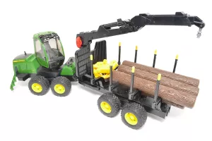Jucarie Bruder, tractor forestier John Deere 1210E cu graifer, 1:16, 640x164x225 mm # 02133