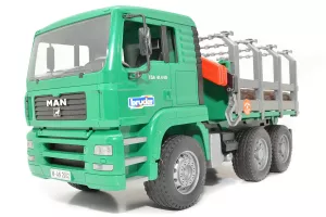 Jucarie Bruder, camion forestier Man cu macara de incarcare, 1:16, 430x185x255 mm # 02769