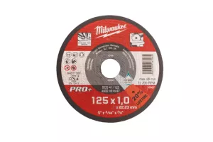 DISC SUBTIRE PRO+ PENTRU DEBITARE OTEL 125X1 MM 10BUC MILWAUKEE # 4932478998