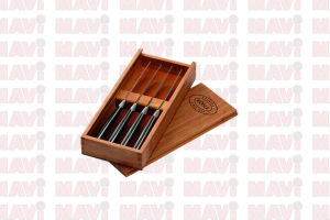 SET 4 CUTITE PENTRU FRIPTURA IN CUTIE DE LEMN ROSLE # 25147