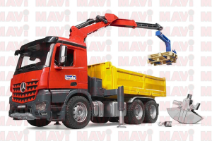 Jucarie Bruder, camion Mercedes Benz Arocs cu macara, 1:16, 545x185x270 mm