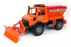 Jucarie Bruder, camion de deszapezire cu plug de zapada Mb-Unimog, 1:16, 470x160x195 mm # 02572