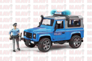 Jucarie Bruder, masina de politie Land Rover cu politist si echipament Bruder, 1:16, 280x138x153 mm # 02597