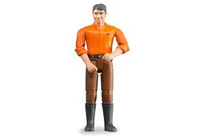 Jucarie Bruder, figurina barbat cu camasa portocalie, 1:16 # 060007
