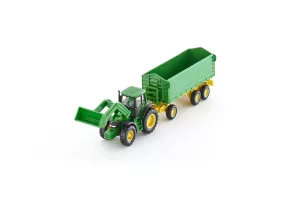 Tractor cu incarcator frontal si remorca Siku # 1843