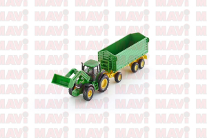 Tractor cu incarcator frontal si remorca Siku # 1843