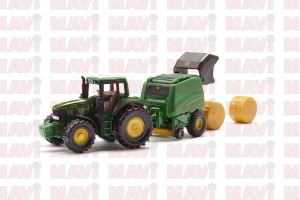 Jucarie Siku, tractor cu presa de balotat, 1:87, 190x78x40 mm # 1665