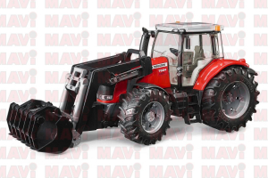 Jucarie Bruder tractor Massey Ferguson 7600 cu incarcator frontal 1:16, 445x175x198 mm # 03047