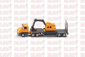 Jucarie Siku, camion cu remorca si excavator, 1:50, 158x36x52 mm # 1611