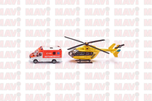 Jucarie Siku, set ambulanta cu elicopter, 1:87, 150x75x109 mm # 1850