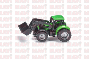 Jucarie Siku, tractor Deutz Fahr cu incarcator frontal, 1:87, 93x37x45 mm # 1043