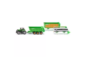 Jucarie Siku tractor Deutz Fahr cu remorca Joskin 1:87, 185x34x42 mm # 1848