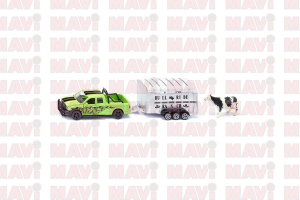 Jucarie Siku, masina Dodge Ram 1500 cu remorca pentru animale, 1:50, 233x54x52 mm # 1998