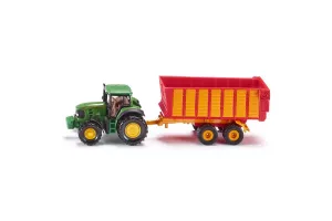 Jucarie Siku, tractor John Deere cu remorca, 1:87, 171x37x48 mm # 1650