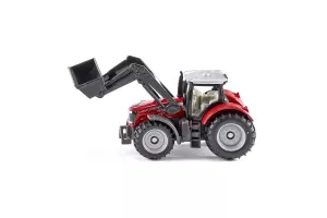 Jucarie Siku, tractor Massey Ferguson cu incarcator frontal, 1:87, 90x35x40 mm # 1484