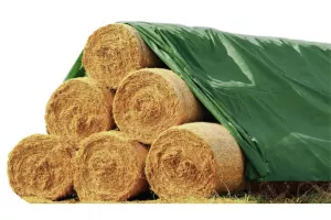 Prelata protectie baloti verde Polytex, lungime 25 m, latime 9.8 m, grosime 140 kg/mp # 27098250